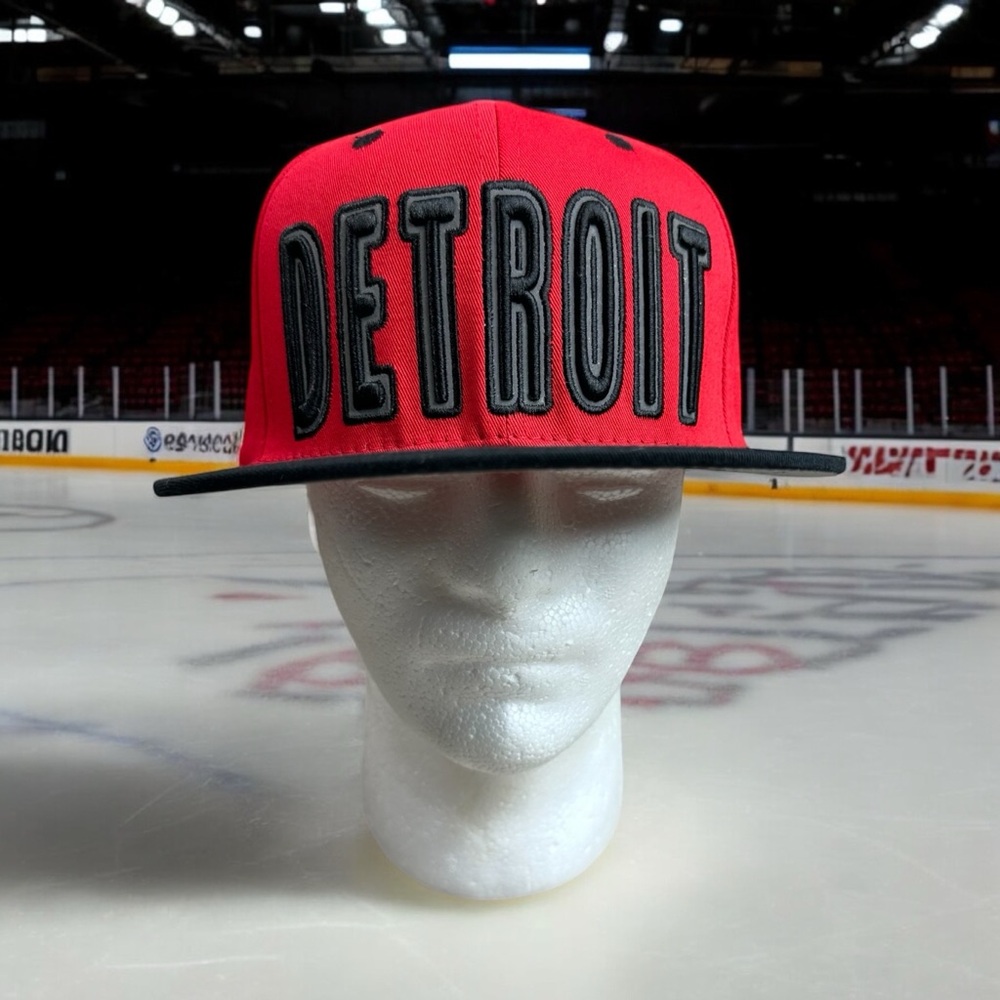 Detroit Redwings Top Level  Spellout Hat  Adjustable Snapback Cap Flat Brim Cap